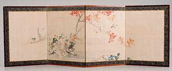 VIKSKÄRM, akvarell, Japan, 1900-tal.