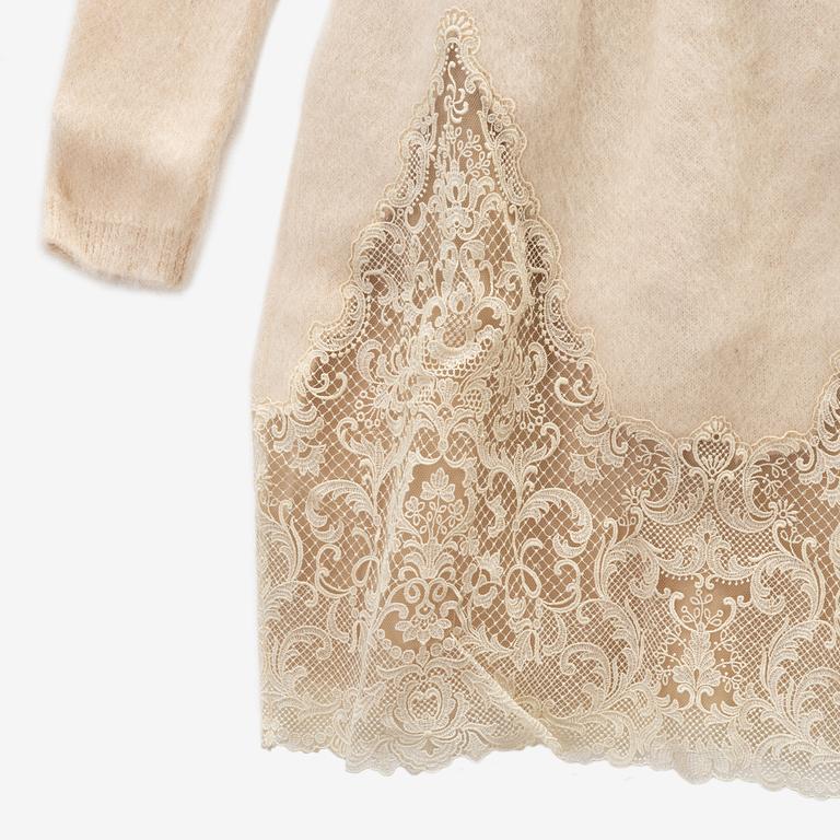 Valentino, a woolmix and lace dress, size S.