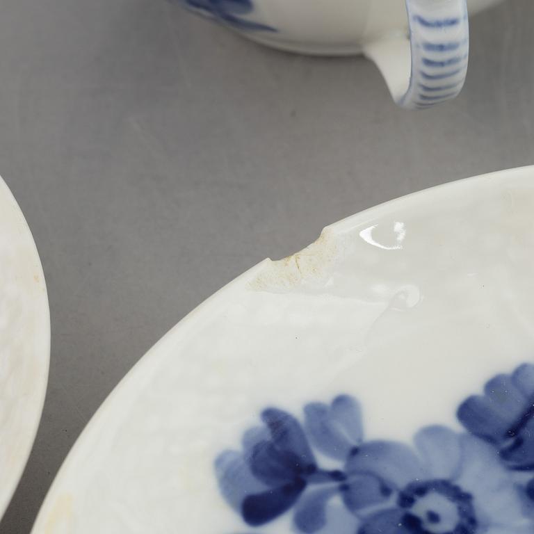 Royal Copenhagen, service parts, 51 pcs, porcelain, "Blue Flower", Denmark.