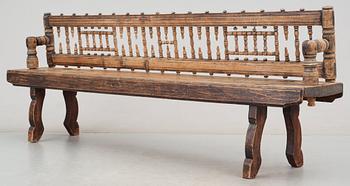 A Swedish 18/19th century reversible back bench.