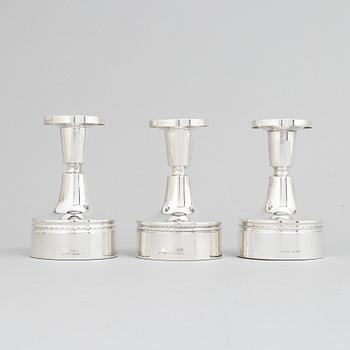 Erik Löfman, three silver candlesticks, MGAB, Uppsala 1968-1970.