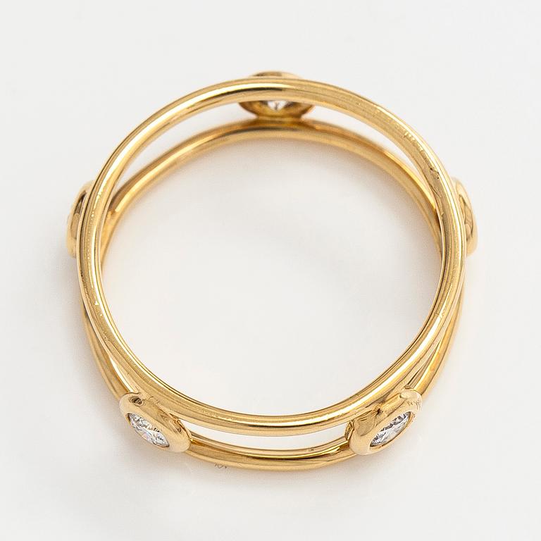 Tiffany & Co, Elsa Peretti, ring, "Diamonds by The Yard", 18K guld och briljantslipade diamanter.