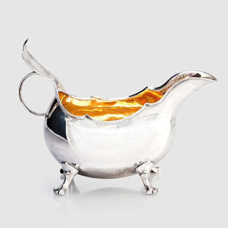 A Swedish 18th century parcel-gilt cream-jug, Pehr Zethelius, Stockholm 1777.
