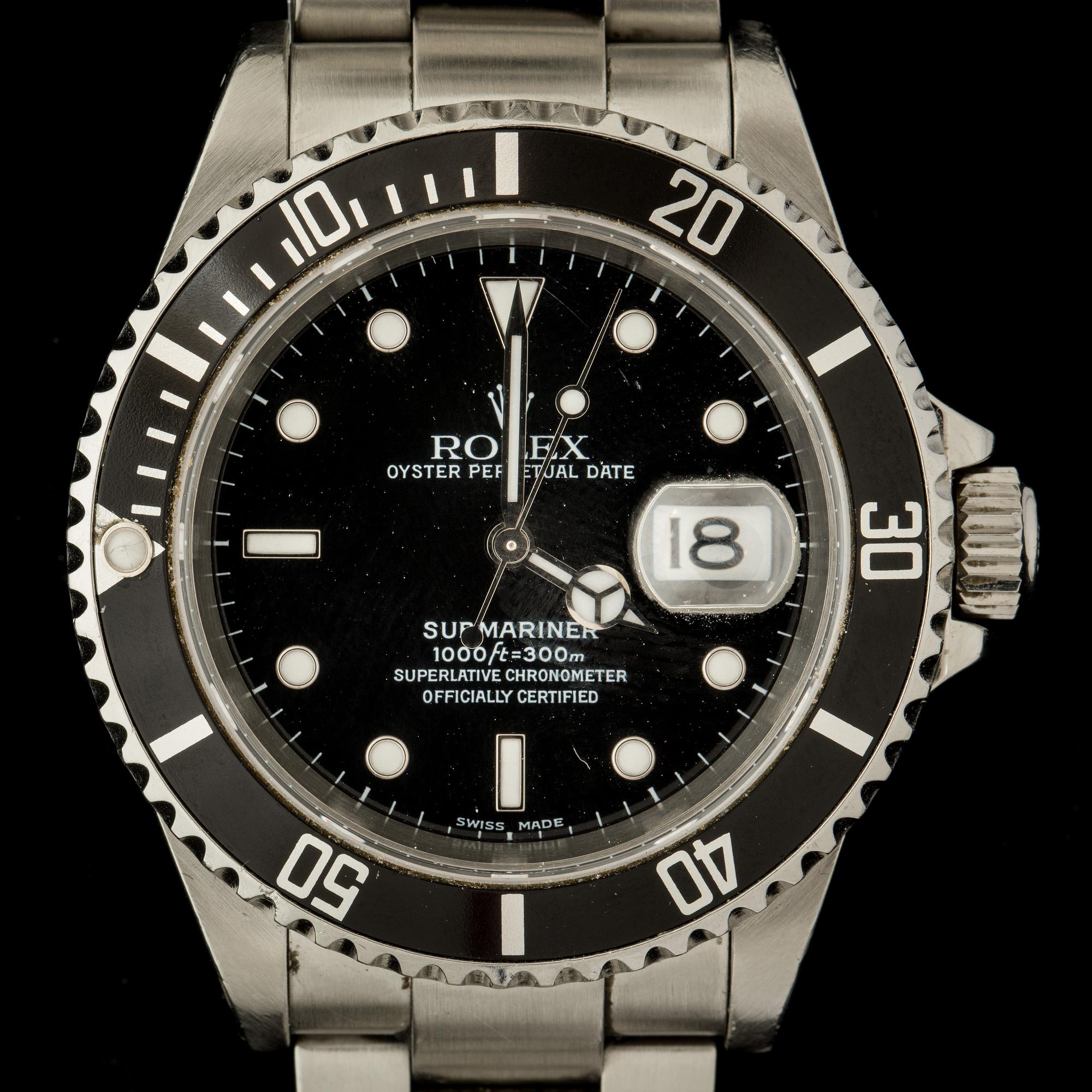 ARMBANDSUR, Rolex Oyster Perpetual Date, Submariner, Superlative Chronometer.