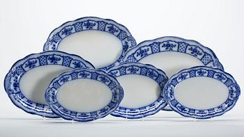 MATSERVIS, 104 delar, flintgods, märkt Melbourne W H Grindley, England. Omkring 1900.