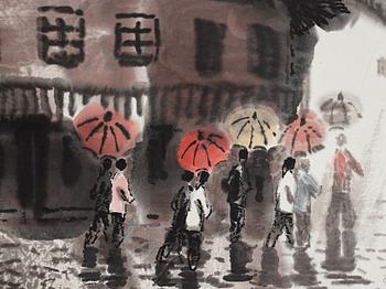 RULLMÅLNING, Xu Xi (1940-2015), "Rain of joy in the south" (jiangnan xiyu), signerad och daterad 1981.