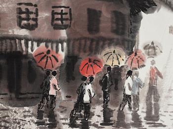 RULLMÅLNING, Xu Xi (1940-2015), "Rain of joy in the south" (jiangnan xiyu), signerad och daterad 1981.