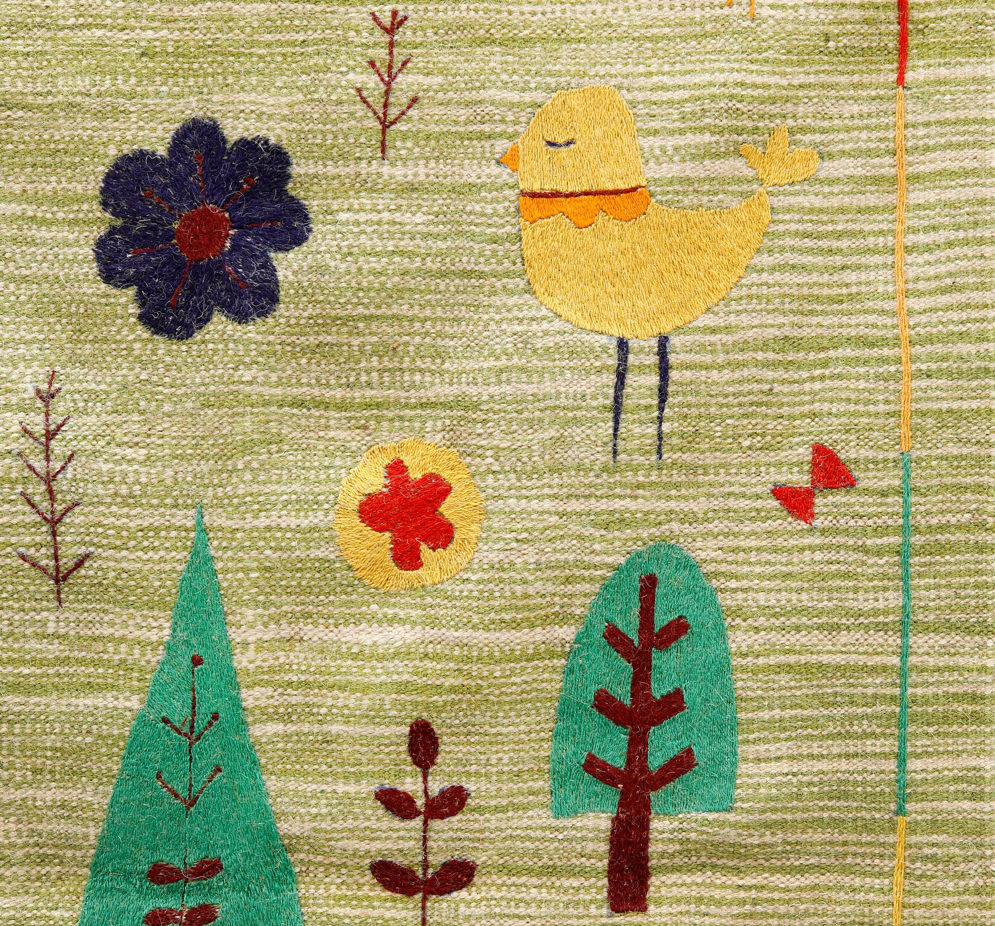 Matta, broderad kelim, ca 153 x 103 cm.