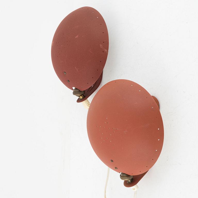 Wall lamps, a pair, Swedish Modern, 1940s.