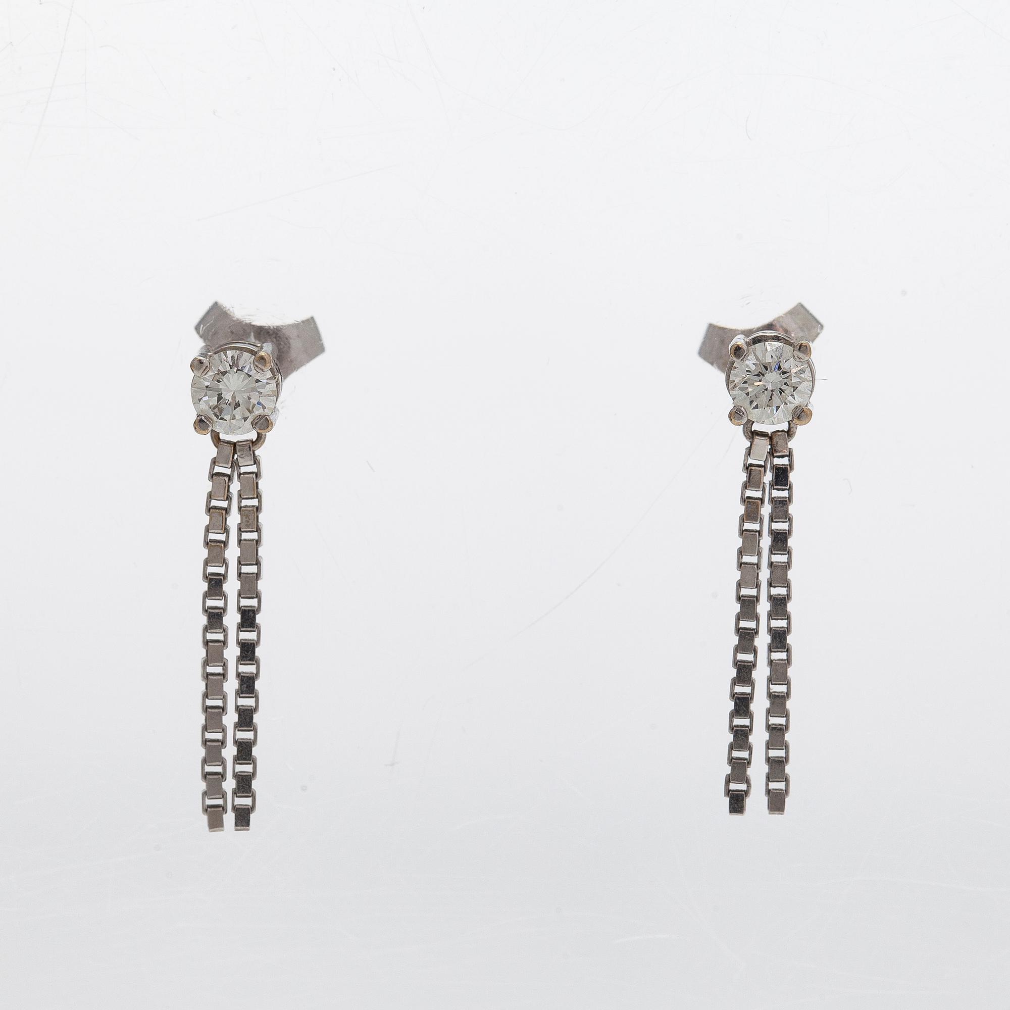 Necklace and earrings, brilliant cut diamonds, 18K white gold and gold. A. Tillander, Helsinki.