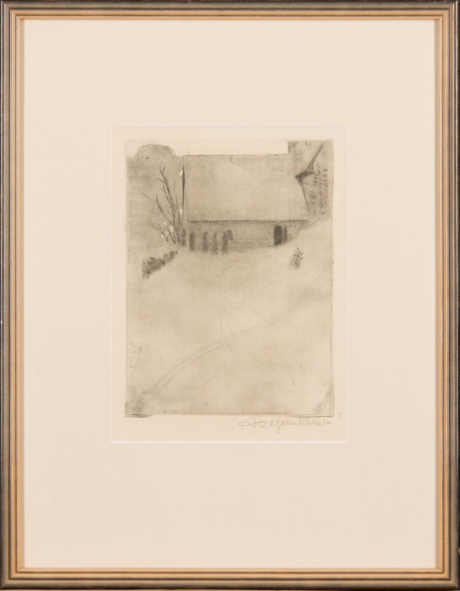 AKSELI GALLEN-KALLELA, etching, signed, dated on the plate 1905.