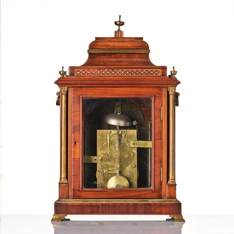 A George III mahogany and brass-mounted bracket clock marked Eardley Norton (active 1762-1794).