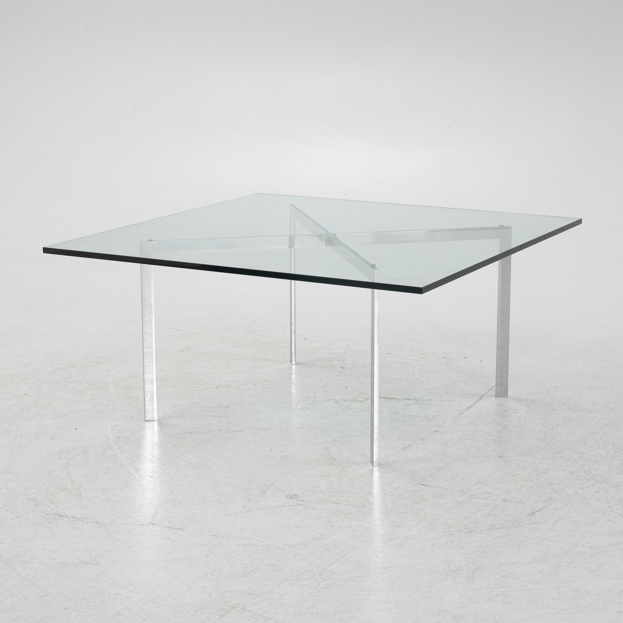 Ludwig Mies van der Rohe, soffbord, "Barcelona", Knoll Studio, 1900-talets slut.