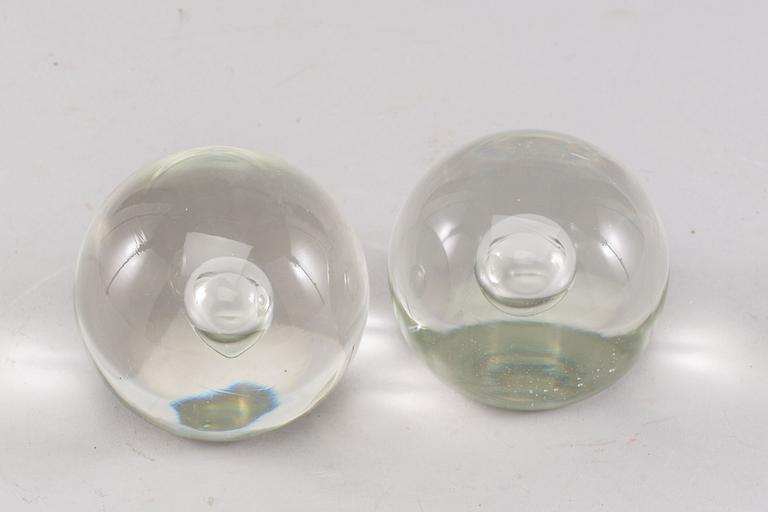 Two italian Cenedese glass paperweights. 1970.