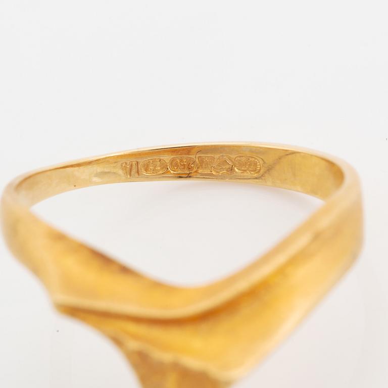 Björn Weckström, ring, 18K guld med briljantslipad diamant, "Diamantlöfte".