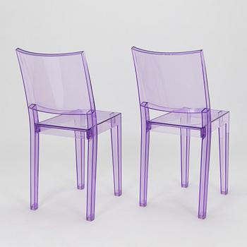Kartell, Philippe Starck, two "La Marie" chairs and a "Francois Ghost" mirror, Italy.