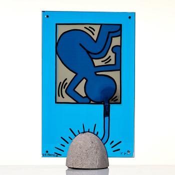 41. Keith Haring, & Toshiyuki Kita, bordslampor/skulpturer 1 par, Kreon, Tyskland 1988.