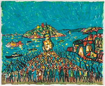 Uno Vallman, olja på duk, signerad och daterad 1981.