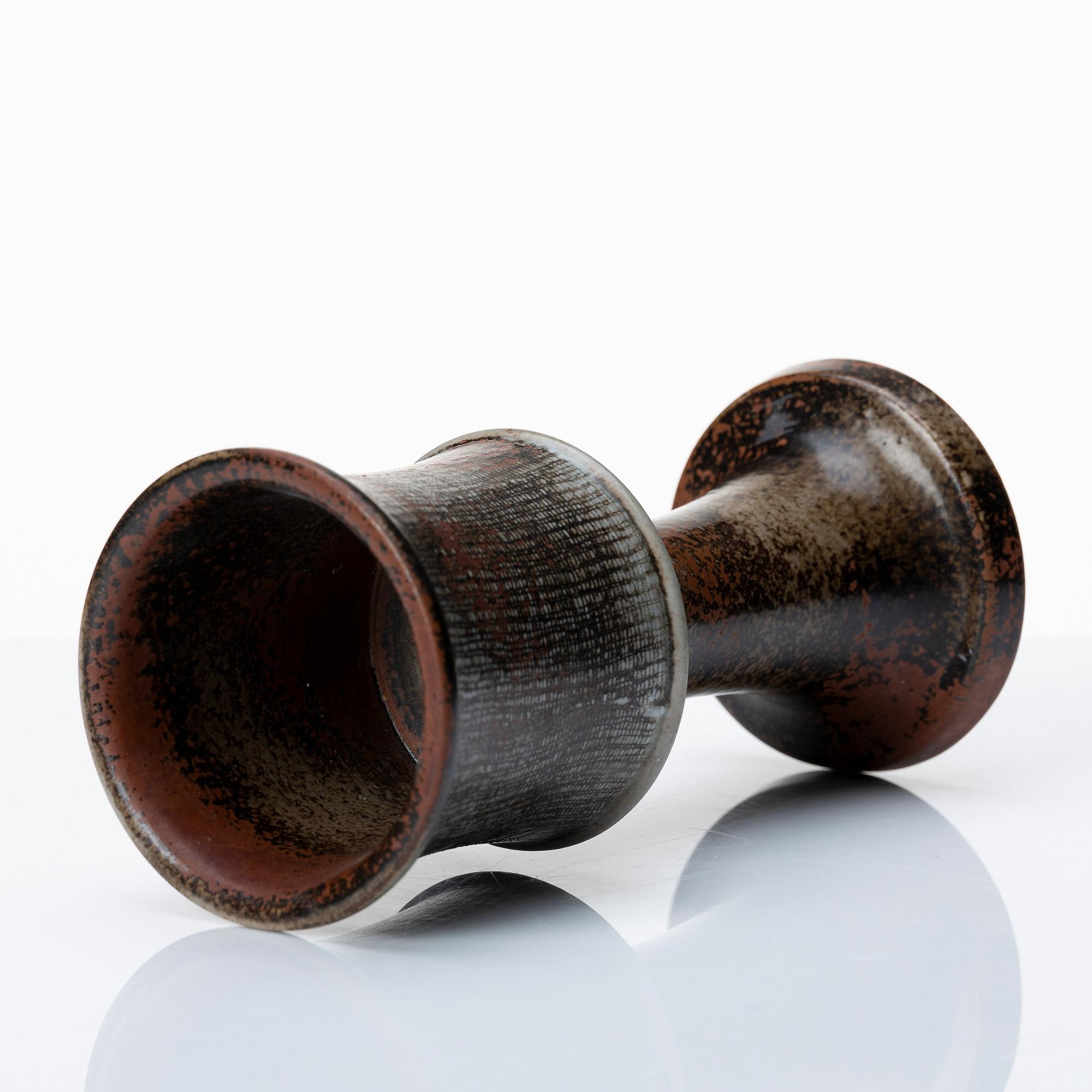 Stig Lindberg, three stoneware vases, Gustavsberg studio, Sweden 1967-70.