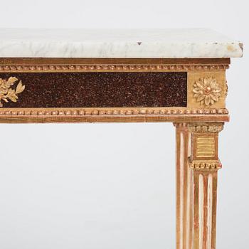 A late Gustavian console table, late 18th Century.