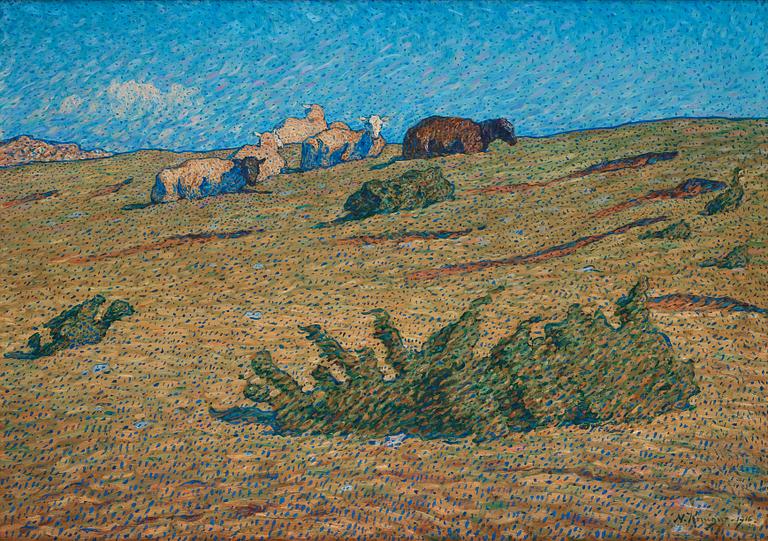 Nils Kreuger, 'Liggande får' (Sheep resting).