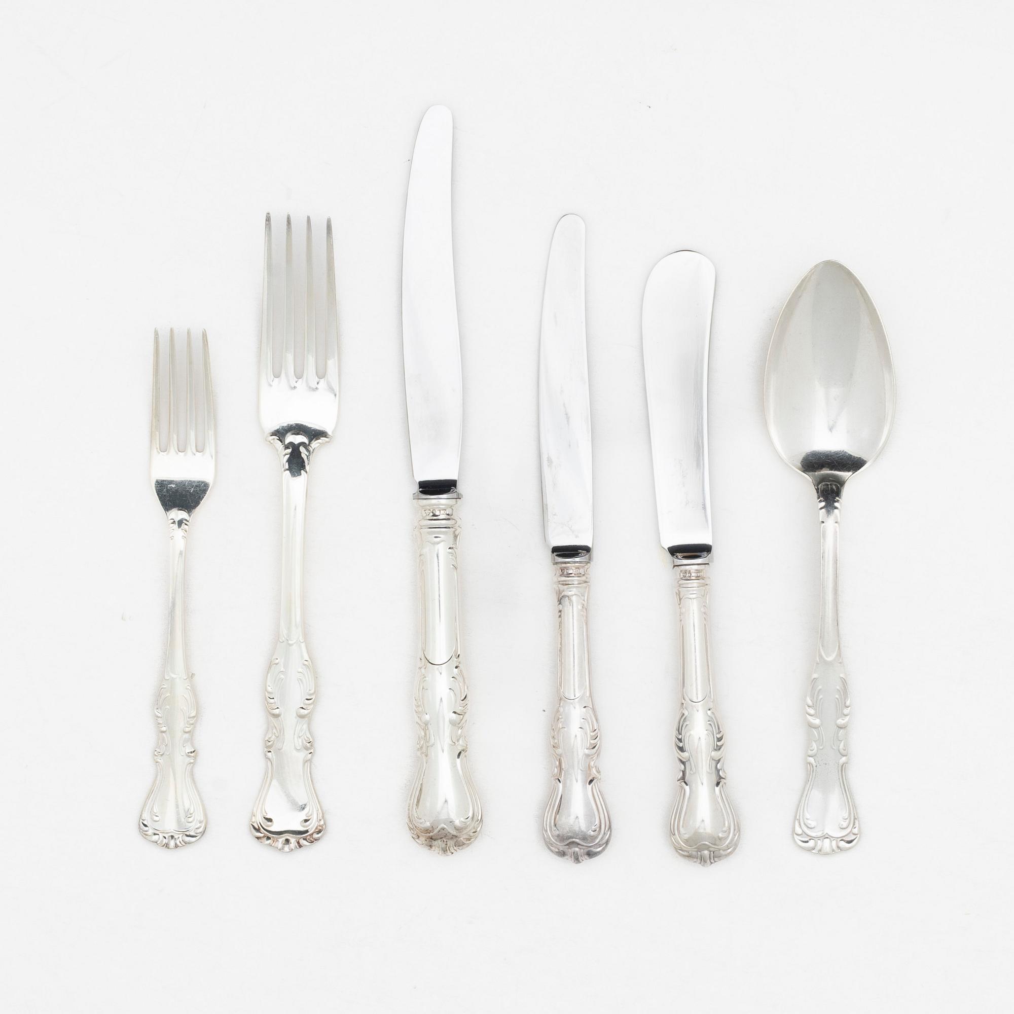 A 42-piece 'Prins Albert' silver cutlery set, GAB, Sweden, 1964-76.