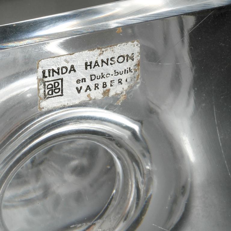 SKÅL PÅ FOT, glas, "Elizabeth", Lalique, Frankrike, 1900-talets andra hälft.