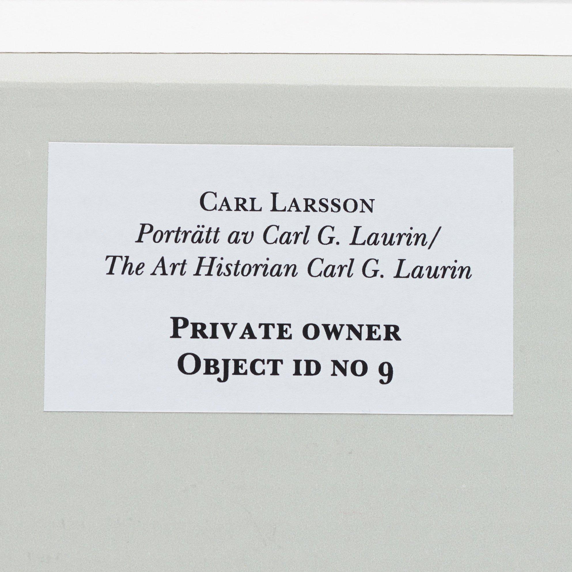 Carl Larsson, "Porträtt av skriftställaren Carl G. Laurin" (Portrait of the Author Carl G. Laurin).