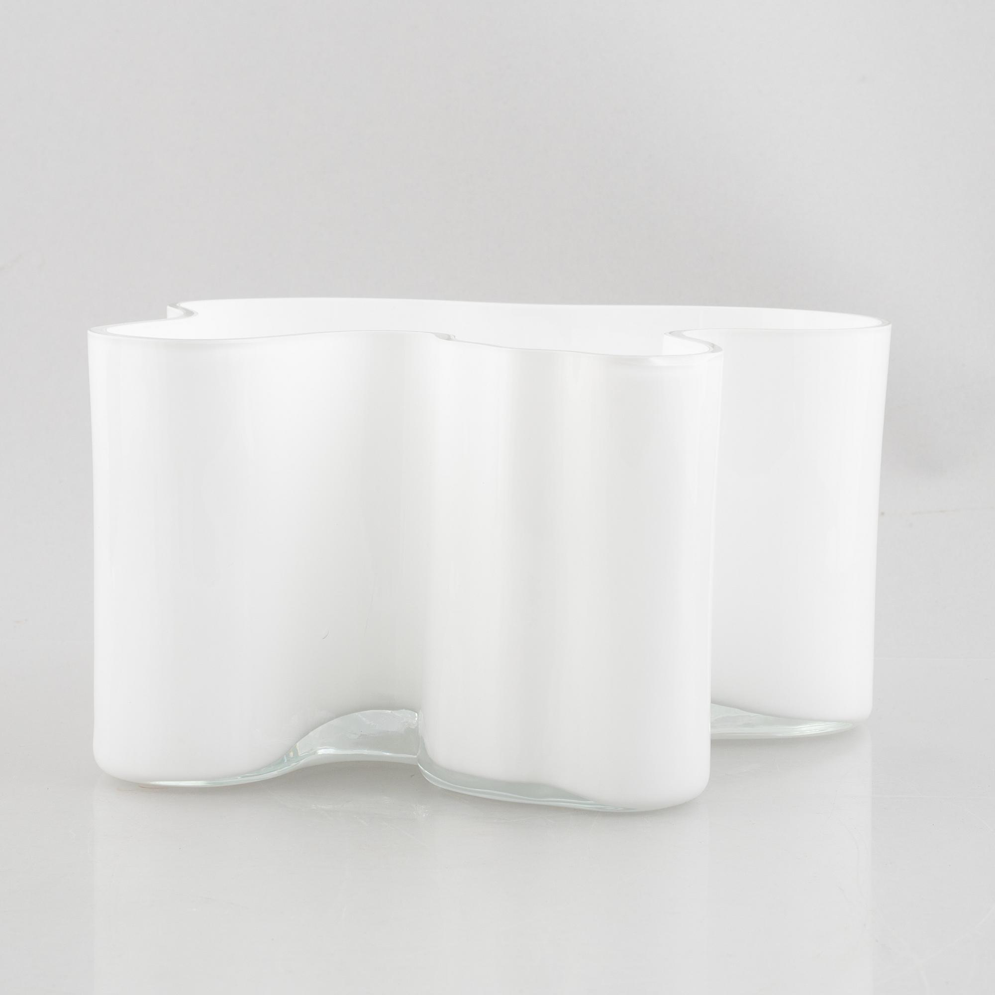 Alvar Aalto, a model 3031 glass vase, signed, numbered and dated 1989.