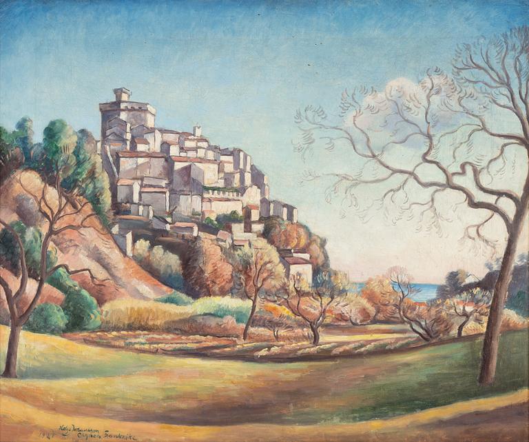 Helge Johansson, oil on canvas, signed and dated Cagnes, Frankrike 1921.