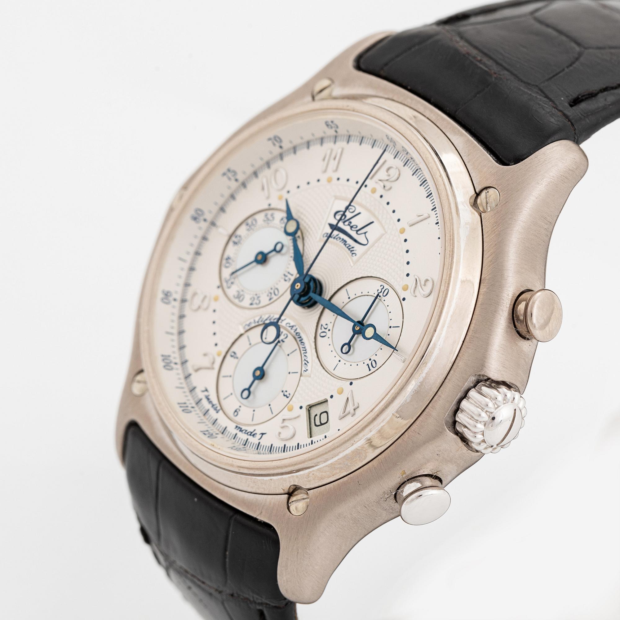 Ebel Le Modulor chronograph wristwatch 37 mm. Bukowskis