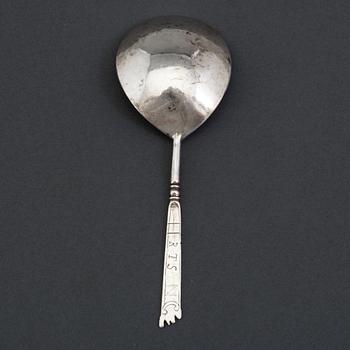 Sked, icke identifierat bomärke, silver, Norge 1600-tal.