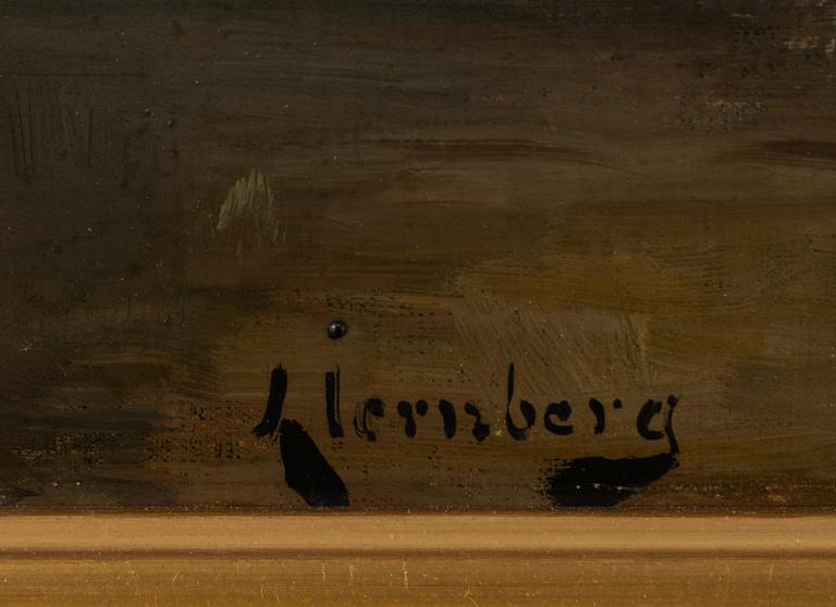 August Jernberg, Still life with a hare, birds, fruits, and bottles.