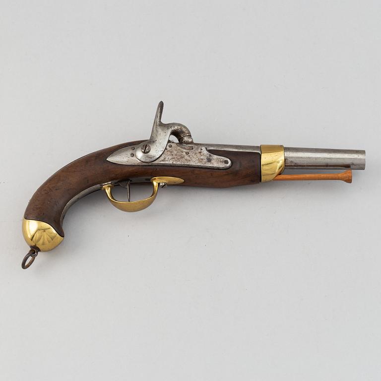 A French model 1822 pistol, converted from flintlock.