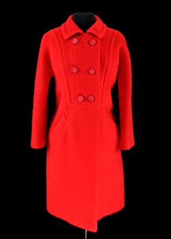 703. A 1960s/70s red wool coat by Jean Patou.