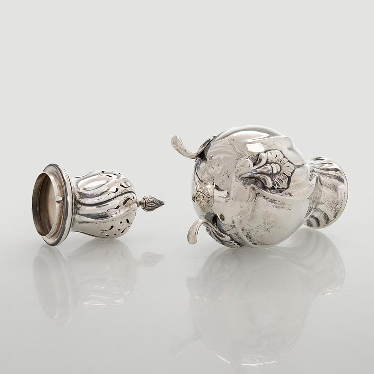 Sockerruska, silver, svenska importstämplar.