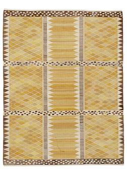 222. Marianne Richter, Matto, "Josefina gul", flat weave, ca 226-227,5 x 171,5-175,5 cm, signed AB MMF MR.