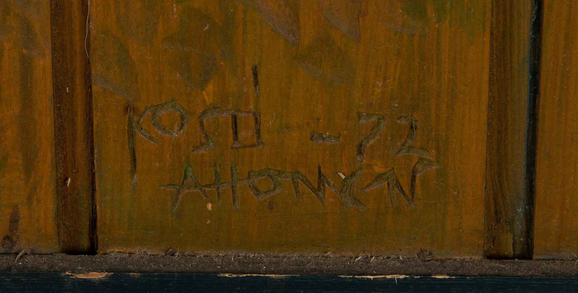 KOSTI AHONEN, relief, painted wood, signed and dated -72.