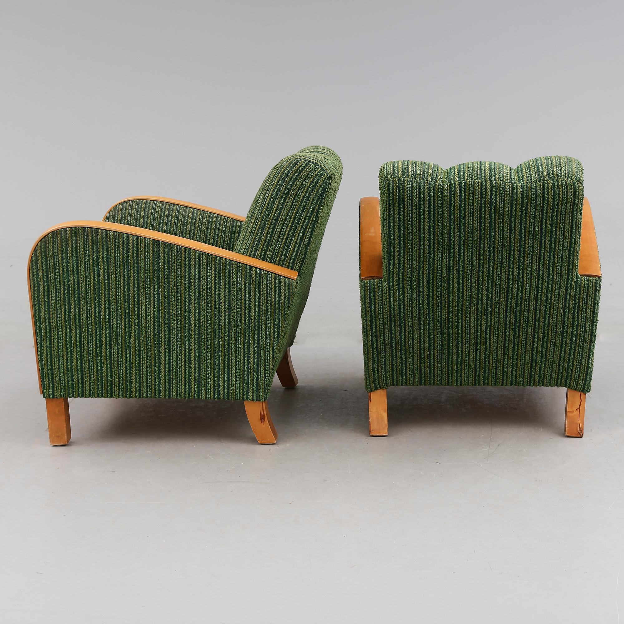 FÅTÖLJER, 1 par, 1900-talets första hälft.