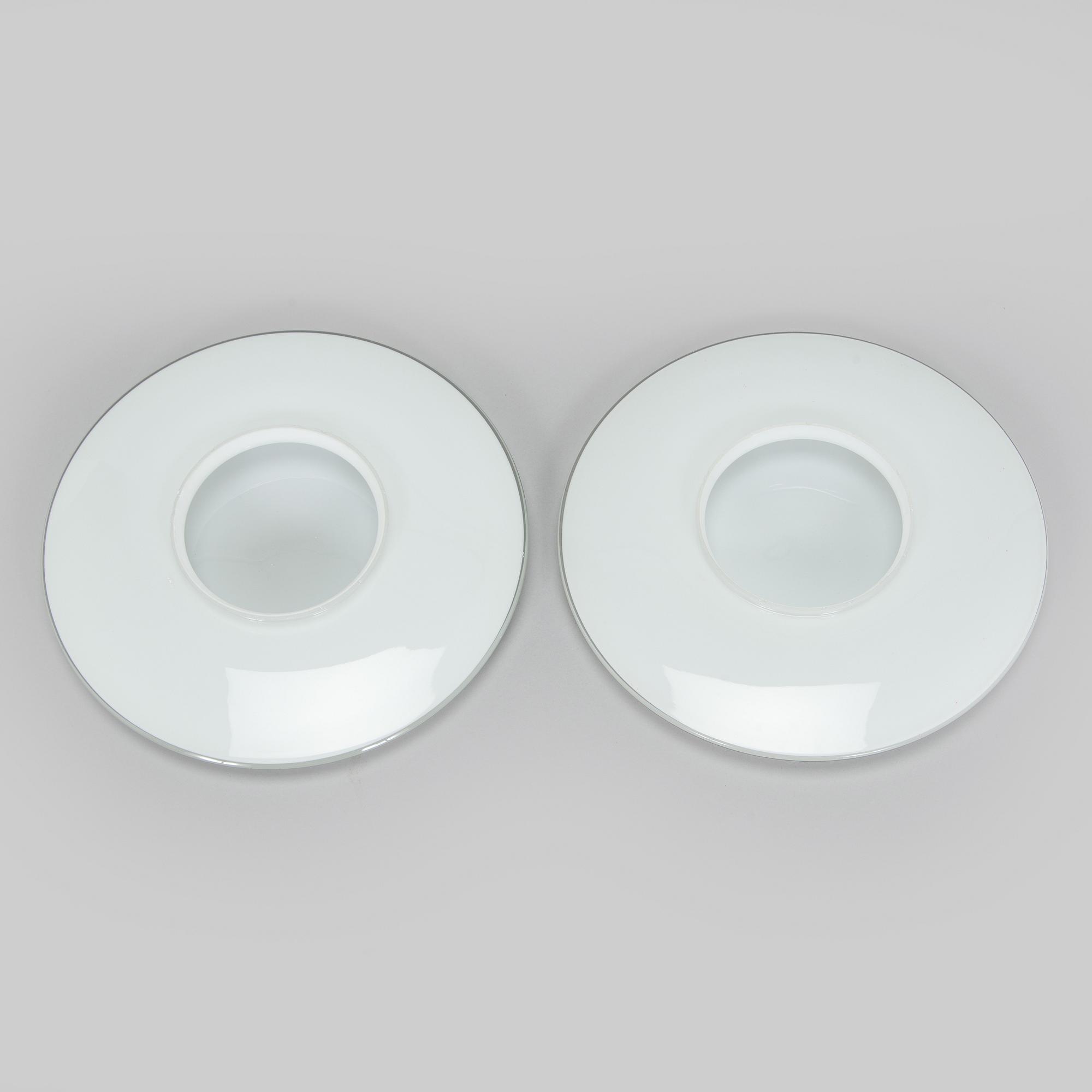Arne Jacobsen, a pair of 1960's 'AJ-Eklipta' ceiling / wall lamps, for Louis Poulsen/licensed manufacturer Orno, Stockmann.