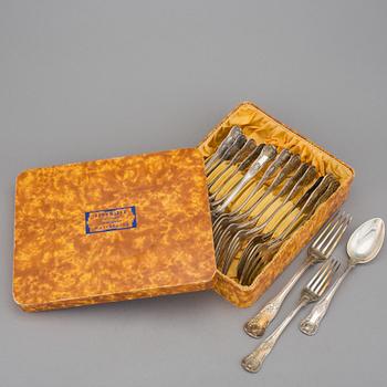 BESTICK, 17 stycken, silver, CG Hallberg, Stockholm, bland annat 1914. Vikt ca 869g.