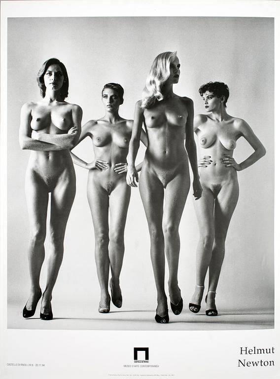 HELMUT NEWTON, "They are coming", Paris 1981. Utställningsaffisch tryckt för Museo D'Arte Contemporanea, 24.9-20.11.94.