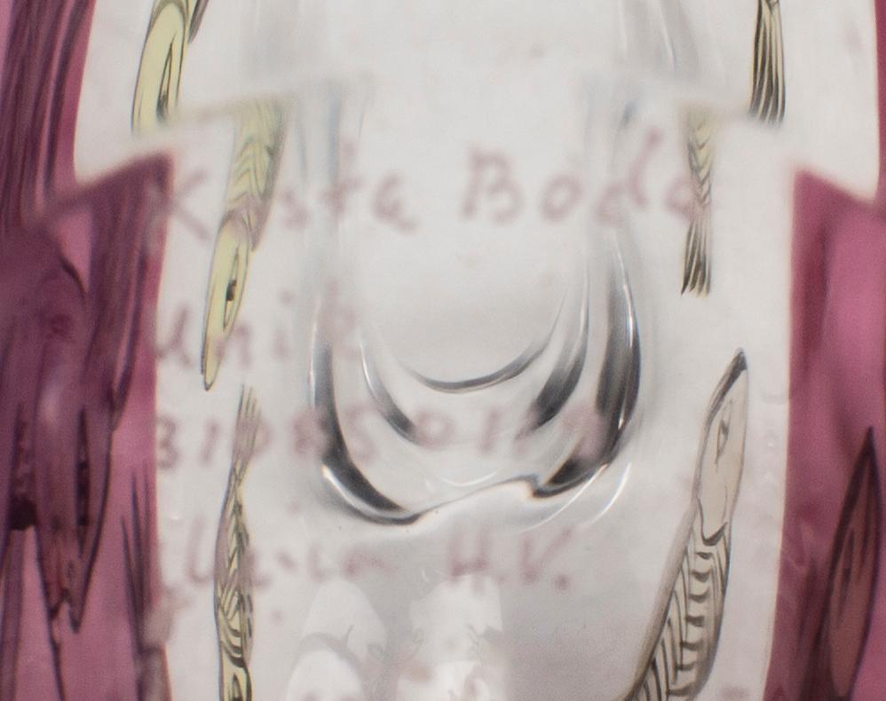 ULRICA HYDMAN-VALLIEN, a signed glass vase.