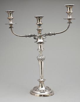 KANDELABRAR, ett par, nysilver, 1900-tal.