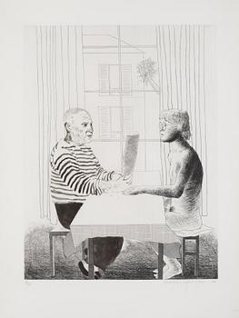 164. David Hockney, "Artist and model".