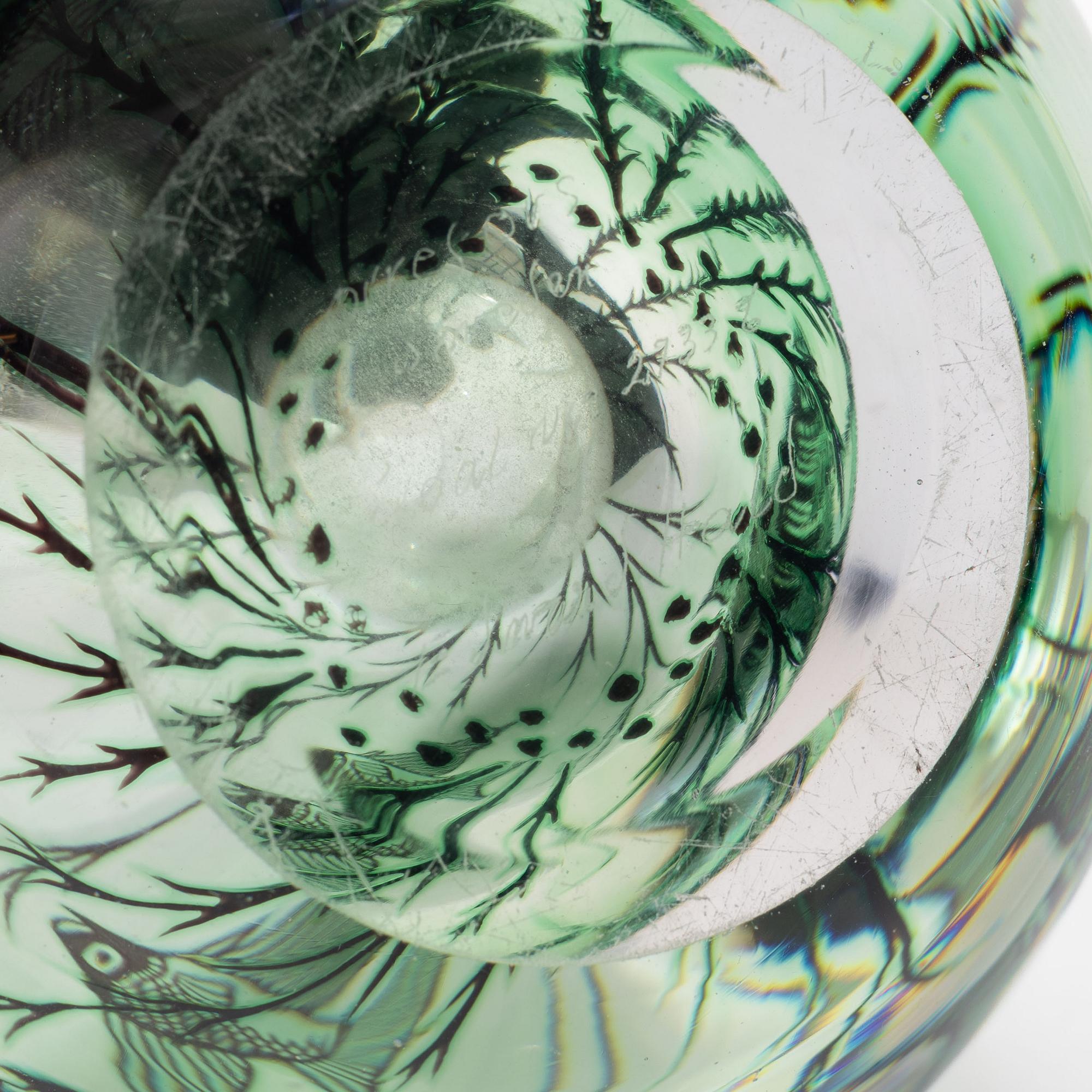 Edward Hald, a Fish Graal vase, Orrefors.