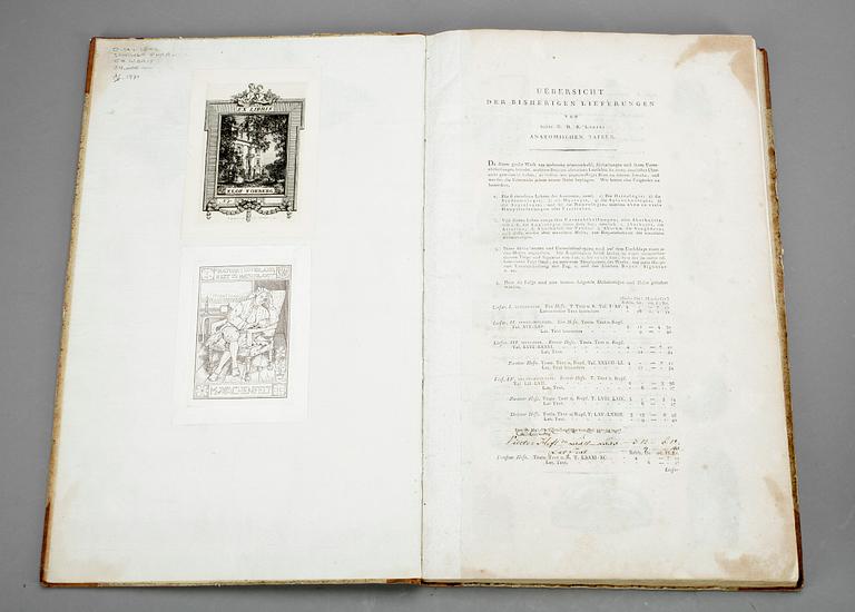 BOK, G H R Loders, "Tabulae Anatomicae Splanchologia", omkr år 1800.