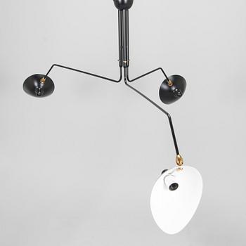 Serge Mouille, a '3 Rotating Arms' ceiling light, 2010s.