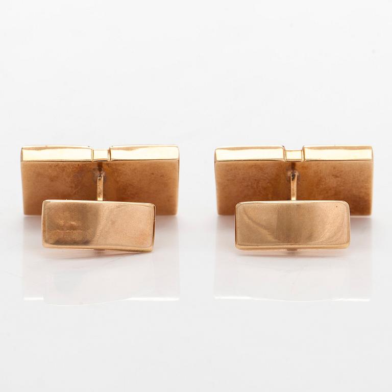 Kalvosinnapit, 14K kultaa ja hematiitit, Kaisaniemen Kello ja Kulta 1962.