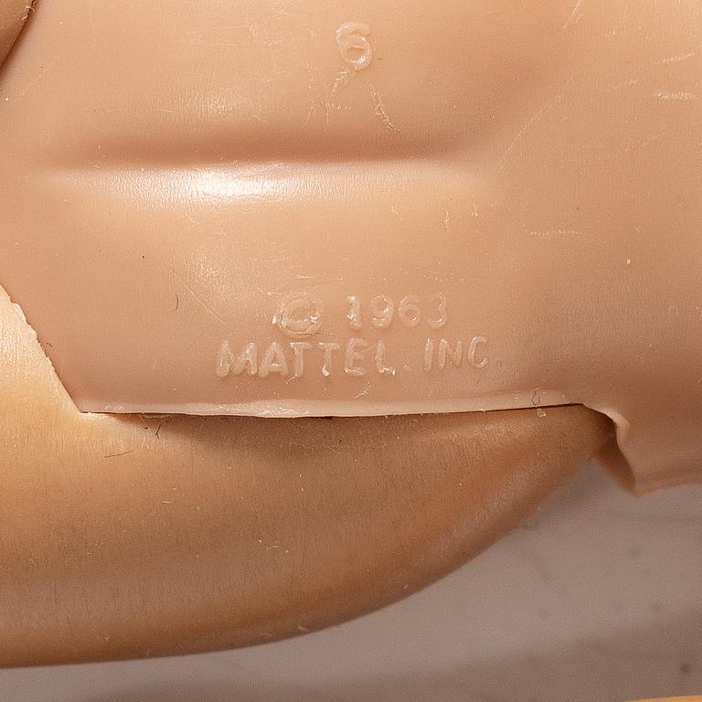 Barbie dolls, 4 pcs, along with clothes and accessories, Mattel, 1960s.